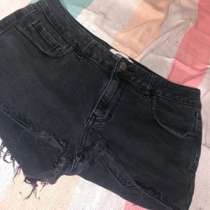 PINK black jean shorts